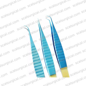 Forceps professionnels en titane bleu pour implantation capillaire, ensemble de 3 pièces, instruments de greffe de cheveux - Product Image 4