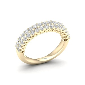 Anillo de Diamante Cultivado en Laboratorio para Mujer, Corte Brillante Redondo en Oro Amarillo, Estilo Clásico de Compromiso, Oro 10K 14K 18K, Plata 925 935 - Product Image 2