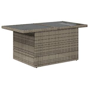 Ensemble de canapés de jardin en rotin gris PE avec structure en acier thermolaqué et verre trempé, mobilier d'extérieur haut de gamme - Product Image 4