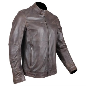High Quality Men's <b>Genuine</b> <b>Leather</b> <b>Jacket</b> with Stand Collar Front Logo Durable Waterproof & Breathable for Timeless Winter Look - Product Image 2