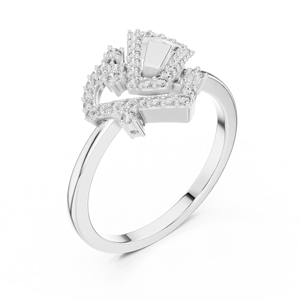 Anillo de Diamante Redondo Cultivado en Laboratorio, Único, para Mujer, en Oro Blanco de 18 Quilates, para Compromiso, Fiesta, Boda, Evento Glamuroso, Uso Diario - Product Image 4