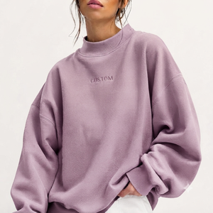 Sudadera de cuello alto para mujer, manga larga, de algodón, con estampado de letras, cuello alto, estilo urbano, moda de otoño, talla grande - Product Image 1