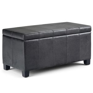 Dover Distressed Black Storage <b>Ottoman</b> Bench Elegant <b>Stools</b> & <b>Ottomans</b> - Product Image 1