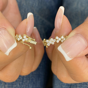 กำไลเพชรแท้เพาะเลี้ยงในห้องปฏิบัติการ ทอง 10K 14K 18K ได้รับการรับรองจาก IGI เครื่องประดับที่ได้รับการรับรองมาตรฐาน ทองคำสีเหลือง สีโรสโกลด์ สีขาว ของขวัญสุดหรู - Product Image 4