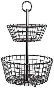 Panier de rangement double couche noir de qualité supérieure à prix abordable pour fruits et légumes, idéal pour les mariages et la cuisine - Product Image 5