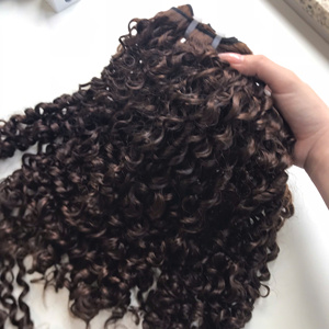 Vierge vietnamienne birmane Curl chocolat brun couleur cheveux humains vente chaude produit 2025 LINU cheveux - Product Image 2