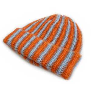Striped Jacquard Knitted Adjustable <b>Beanie</b> Hat Unisex Adult Winter Warm Handmade Acrylic Breathable & <b>Waterproof</b> Casual 56-58CM - Product Image 3