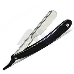 Rasoir professionnel pour barbier, lame en acier inoxydable, manche en plastique, rasoirs et shavettes personnalisés OEM, vente en gros, approvisionnement en vrac - Product Image 1
