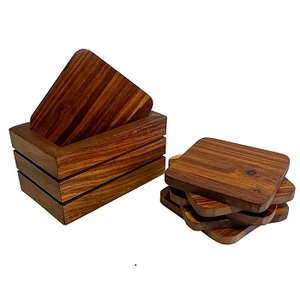 Premium Eco-Friendly Customized Thickness Classic Design Antique Wooden <b>Coasters</b> for Rustic Dining Home <b>Table</b> Decor Wholesale - Product Image 4