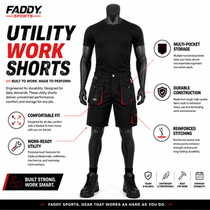 Shorts de travail robustes multi-poches pour hommes – Shorts utilitaires durables – Vente en gros - Product Image 6