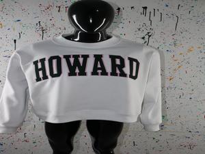 HOWARD WHITE <b>Mock</b> <b>Neck</b> Sweatshirt 100% GREEN Applique Embroidery wide <b>neck</b> Sweatshirt Finer Threads - Product Image 2