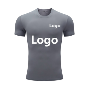 Men's Compression Shirt Short Sleeve Athletic Base <b>Layer</b> Quick Dry Polyester/Cotton Sports T Shirts Workout <b>Tops</b> for Black White - Product Image 1