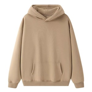 เสื้อฮู้ดสีขาวแบบยูนิเซ็กซ์ ทรงโอเวอร์ไซส์ ผ้าฝ้ายถัก 100% สีพื้น ดีไซน์กระเป๋าเสื้อ สวมใส่สบายๆ สำหรับฤดูใบไม้ร่วง - Product Image 6
