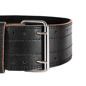 Ceinture de musculation réglable noire en cuir véritable haute performance pour entraînement fitness et sport - Product Image 4