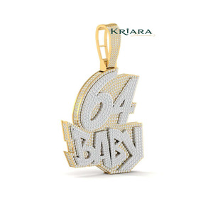 Colgante de Lujo con Letras Hip Hop, Chapado en Oro de 18k y Rodio, con Diamantes Cultivados en Laboratorio, Plata 925, para Uso Diario Unisex - Product Image 2