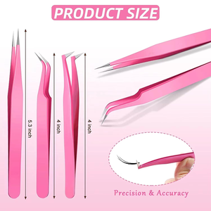 Pinzas para Extensión de Pestañas de Acero Inoxidable y Titanio con Diseño Personalizado, Corte Láser, Diseño Femenino, Nuevo Modelo Sostenible - Product Image 6