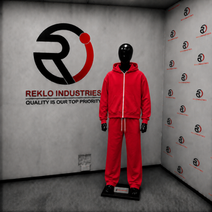 <b>Red</b> <b>Men</b> Tracksuit Set Plain Full Zip <b>Hoodie</b> Jogger Pants Custom Wholesale Casual Streetwear Sportswear Fleece Two Piece Athletic - Product Image 3