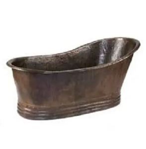 Bañera Ovalada de Cobre Independiente, Bañera Metálica sin Tapa, Bañera para Adultos, Color Marrón, Baño de Lujo - Product Image 6