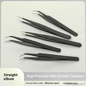 Pince à épiler pour extensions de cils de haute qualité, pointe droite, 10 mm, acier inoxydable, outil de beauté, OEM, marque privée - Product Image 5