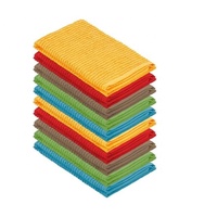 Premium Double Tone Cuisine Torchon 3 Couleurs Orange Vert Bleu Torchon Vaisselle Épurateur Maille Lavage Net Boutique Serviettes Coton