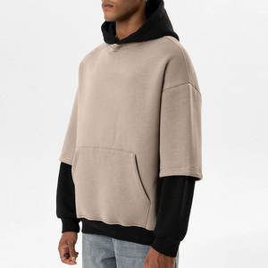 Sudaderas con Capucha Oversize de Hombre al por Mayor, Estilo Vintage, Bordadas, de Doble Capa, Manga Larga, Corte Holgado, Lavadas, de Algodón/Poliéster, Forro Polar Ecológico - Product Image 2