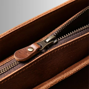 Porte-documents classique en cuir véritable pour homme, sac rigide d'affaires avec fermeture à rabat, design durable, sacs de bureau - Product Image 5