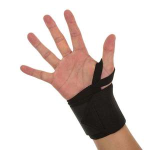 Muñequeras elásticas ajustables rojas y negras para gimnasio, fitness, levantamiento de pesas, soporte para entrenamiento de powerlifting - Product Image 3