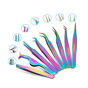Pince à épiler ASAP en acier inoxydable écologique de haute qualité, argentée, anti-statique, à pointe dentelée de 10 mm de longueur pour sourcils et cils - Product Image 1