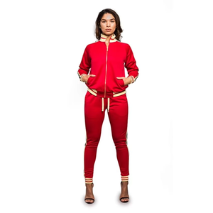 Conjunto Deportivo Casual para Mujer, Talla Grande, con Cierre, Manga Larga, Color Sólido, Felpa, Corte Regular, para Correr - Product Image 1