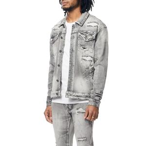 Ensemble de costume en denim brut pour homme, personnalisé et professionnel, comprenant une veste épaisse et un jean ample pour l'hiver - Product Image 3