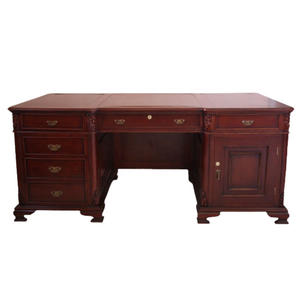 Antique-Executive-Desk-Wooden-