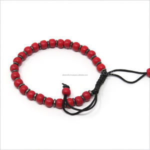 Bracelet à la mode de perles de rocaille en bois fait à la main du fournisseur indien facile à porter petits bracelets de perles de rocaille en bois en gros - Product Image 3