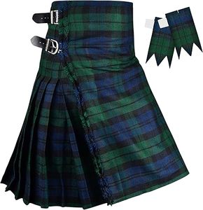 Kilt traditionnel écossais pour homme de 8 yards, généralement en polyviscose ou laine acrylique, adapté aux occasions formelles ou au quotidien - Product Image 2