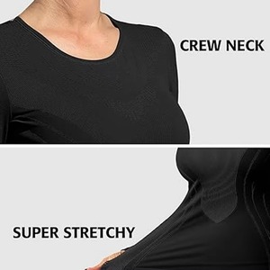 Haut de sport personnalisé pour femme, à compression, extensible dans les 4 sens, à manches longues, anti-transpiration, protection anti-UV - Product Image 2