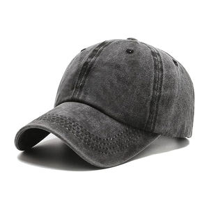 Gorra de béisbol de algodón lavado en turquesa vibrante, estilo vintage, sin estructura, tipo Dad Hat, de 5 paneles, retro, desgastada, con lazos de verano, transpirable - Product Image 2