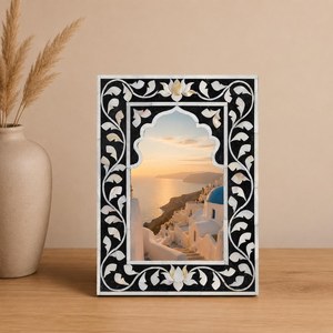 Handcrafted Bone Wood Inlay <b>Picture</b> <b>Frame</b>: Handcrafted Camel Bone For Display - Product Image 5