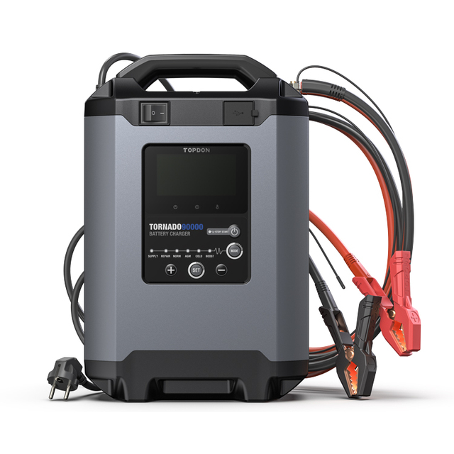 TOPDON Tornado90000 T90A Intelligent Portable Lead Acid Automatic Smart 12v 24v Volt 12 v Auto Battery Charger for Car