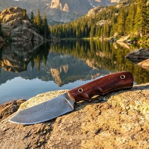 Premium Fixed Blade Stainless Steel Hunting/Camping/Skinning Knife <b>Leather</b> Sheath OEM Customizable Wood Handle Outdoor <b>Tools</b> for - Product Image 5