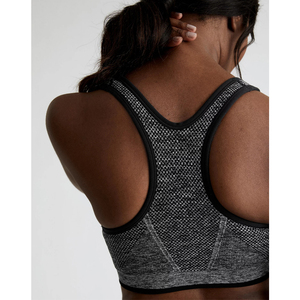 Soutien-gorge de sport dos nageur pour femme, maintien moyen, maille respirante, logo avant, écologique, haut de fitness et d'entraînement - Product Image 2