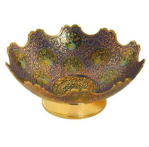 Bol de service de qualité supérieure pour le stockage des aliments avec support, bol en laiton peint à la main par un designer, pour les mariages, les fêtes du Nouvel An - Product Image 6