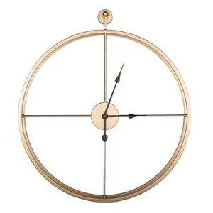 Golden Finish Iron Metal Decorative Wall Clock New Trending Home Hotel Living Room Use Wall Clock Watch - Product Image 1