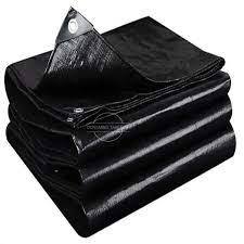 Bâche de tente en PE imperméable renforcée noire de qualité industrielle, tissu tissé, bâche de sol avec œillets, bâche en PE - Product Image 4