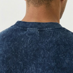 Nuevo Diseño Conjunto de Verano para Hombre con Aspecto de Mezclilla Lavada, Camiseta Oversize y Pantalones Cortos, Conjunto de Dos Piezas Casual Estilo Urbano con Logotipo Personalizado - Product Image 4