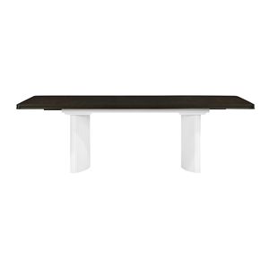 Set da Pranzo Carene con Tavolo Allungabile Finitura Bianca e Marrone - Product Image 2