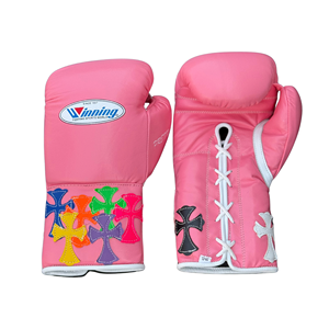 Juego de Guantes de Boxeo Winning, Color Rosa, Cuero, Parche de Corazón Colorido, con Cordones, Dedos Completos, Transpirables, Antideslizantes, Unisex - Product Image 2