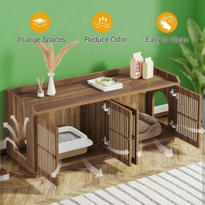 Lettiera per Gatti Automatica di Grande Capacità, Facile da Pulire, in Plastica e Legno, per Uso in Soggiorno - Product Image 3