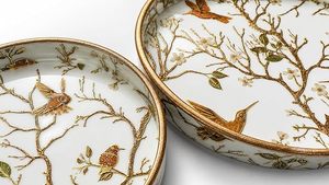 Plateau de service décoratif multifonctionnel en MDF émaillé, motif oiseau, imprimé animalier, pour mariage, cuisine, salle à manger, maison, hôtel - Product Image 2