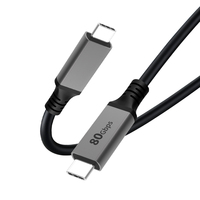Cable USB4 Tipo C de 80 Gbps, 8K a 60 Hz, con blindaje trenzado, revestimiento de PVC/TPE/nailon, aleación de aluminio, transferencia de datos para computadora, carga rápida de 240 W