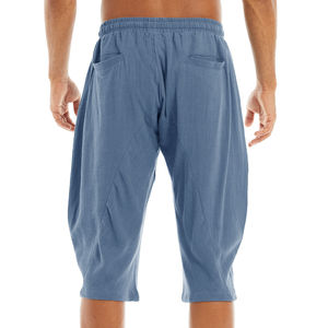 Nouvelle Arrivée - Short Sportif Homme en Coton et Lin, Couleur Unie, Écologique, Coupe Ample au Genou, Capri, Yoga, Fitness, Décontracté, Imperméable - Product Image 2