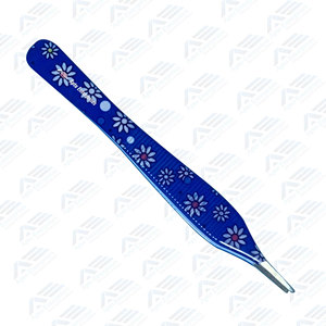 Pinces à tissus en acier inoxydable à pointe droite, pinces médicales de couleur bleue, pinces à tissus chirurgicales, pinces à pouce chirurgicales - Product Image 2